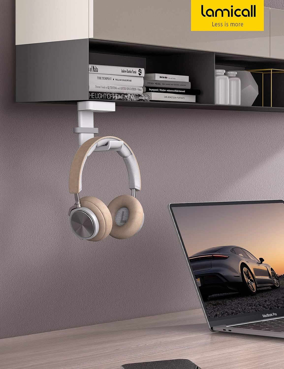Headphone Stand Adhesive Rotatable Headset Earphone Hanger Hook