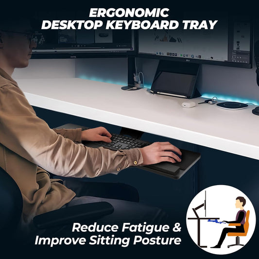 Keyboard Tray - Ergonomic Large Size Keypad Tray Holder