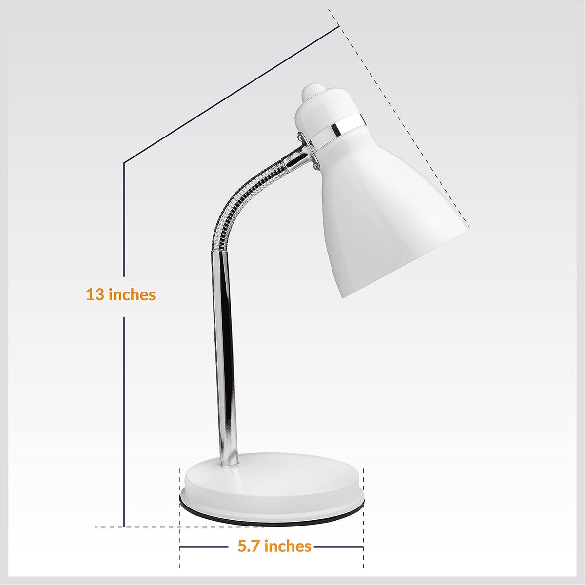 NHDK-OX-BK Oxford Black Metal Flexible Classic Desk or Table Lamp for Office or Bedroom Use