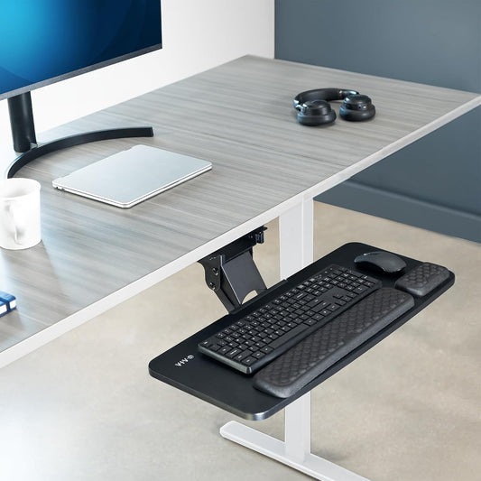 Premium Black Under Desk 27 x 11 in Keyboard Tray, MOUNT-KB27P-B