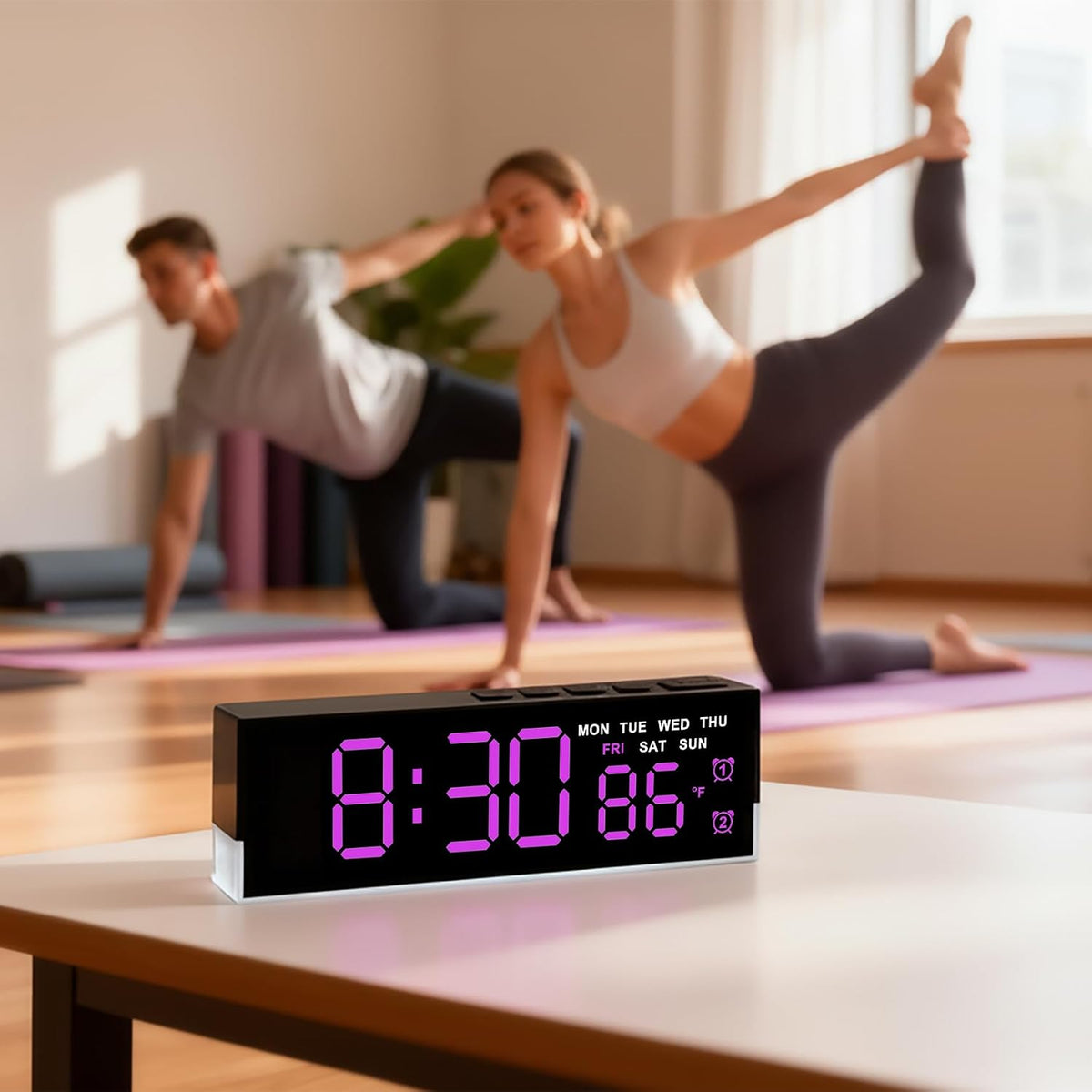 7 Inch LED Digital Alarm Clock, Blue