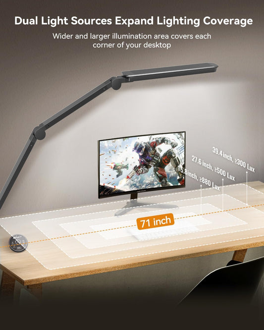 LED Desk Lamp with Clamp, 4CCT Table Lights for Home Office Puzzle Painting