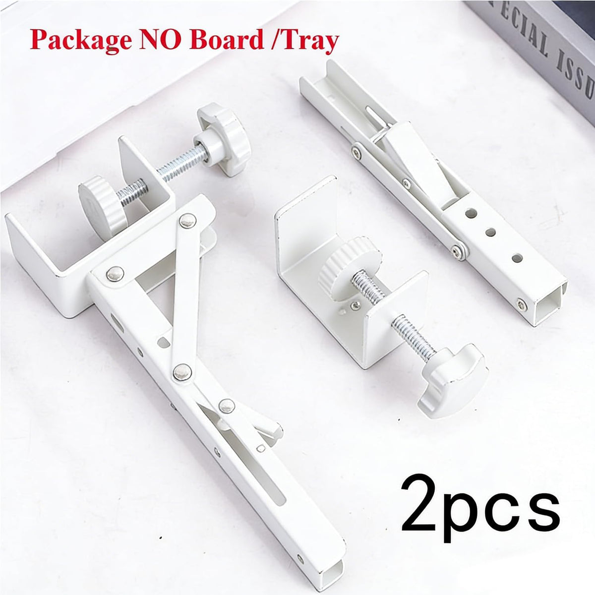 Under Desk Keyboard Tray Support Bracket Adjustable Desktop Extension Board Stand Clamp-on Keyboard Holder Arm Rest Tray Extension Plate Support Rack for Desk, NO Board/Tray, 1 Set (Style02)