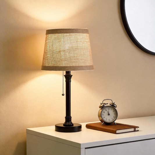 19.5" Small Table Lamp for Bedroom - Bedside Lamps for Nightstand