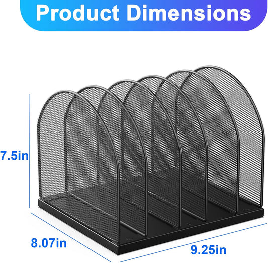 Desktop File Organizer with 5 Compartments
