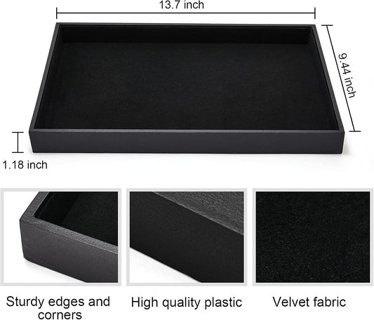 Black Velvet Stackable Jewelry Tray Showcase Display Earring Necklace Bracelet Rings Organizer……