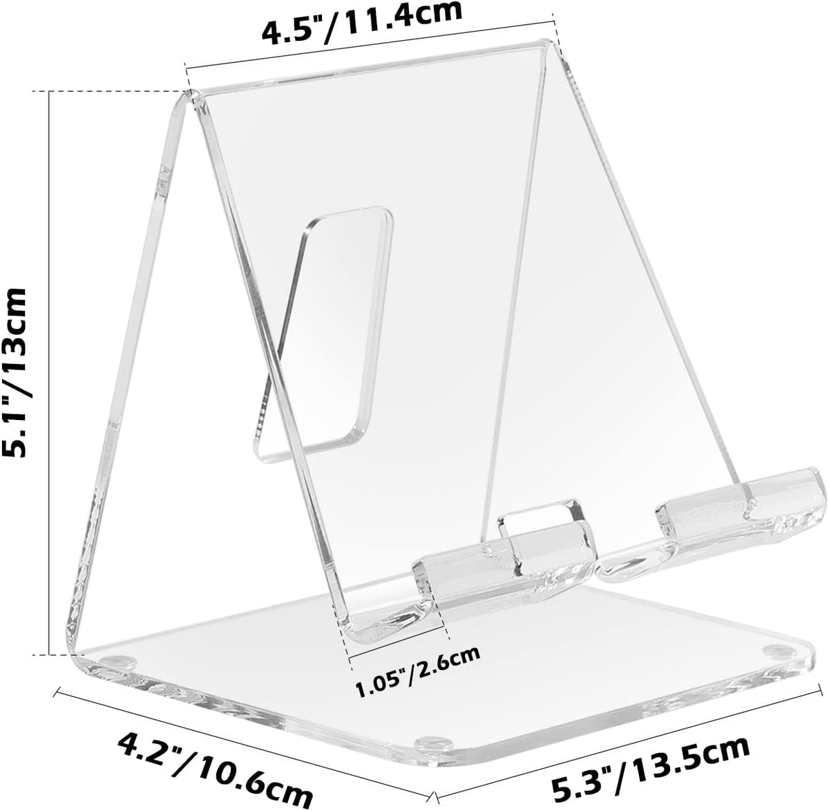Acrylic Desk Tablet Stand - Clear iPad & Galaxy Tab Stand (4-13 inches)