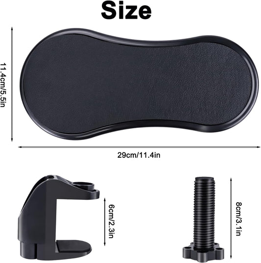 Computer Arm Rest for Desk, Ergonomic Arm Rest Extender, Adjustable Wrist Rest Rotating Computer Arm Support Pad for Elbow Keyboard Mouse Table Office Chair Desk Black