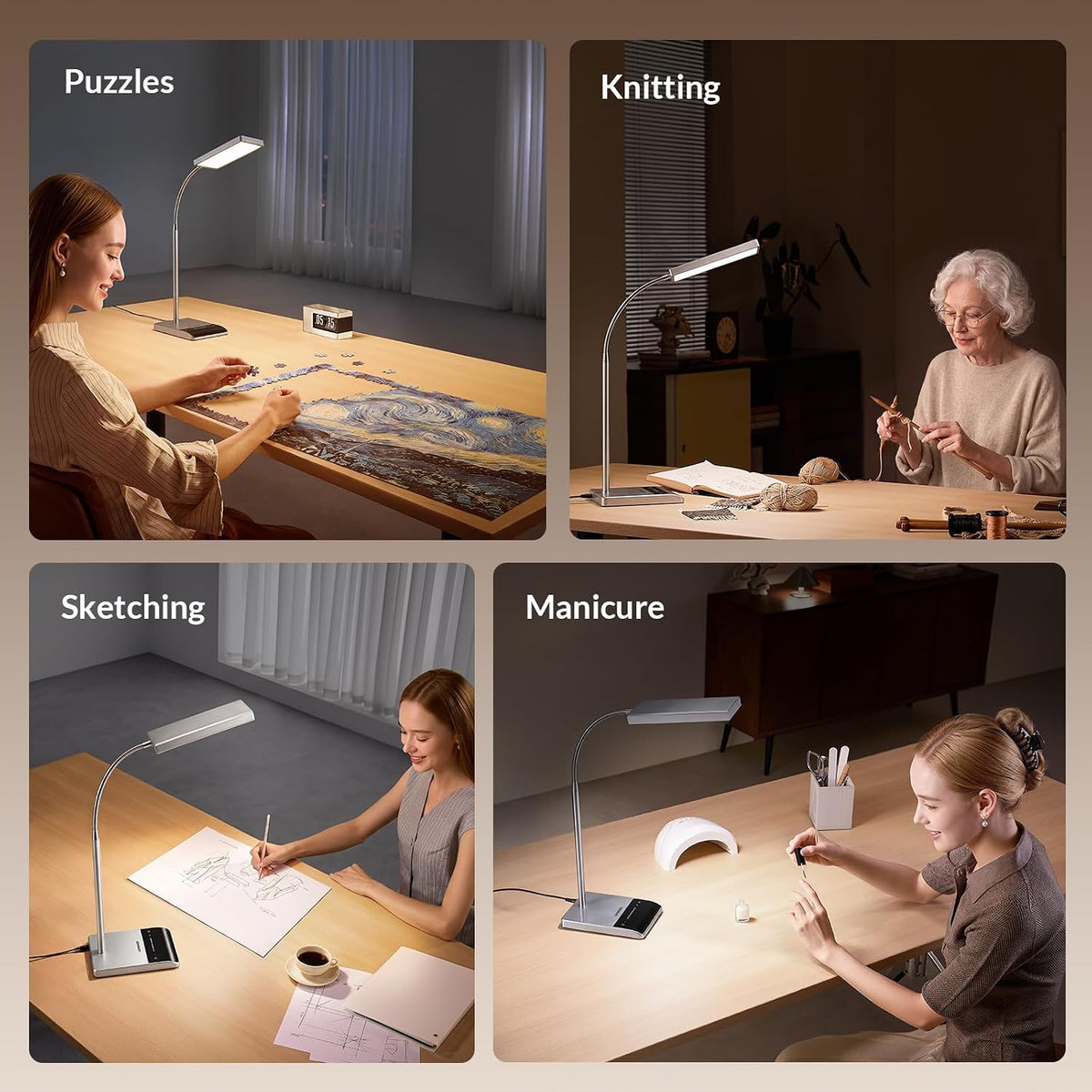 Desk Lamp, 800LM LED for Home Office, True Eye-Caring for Reading