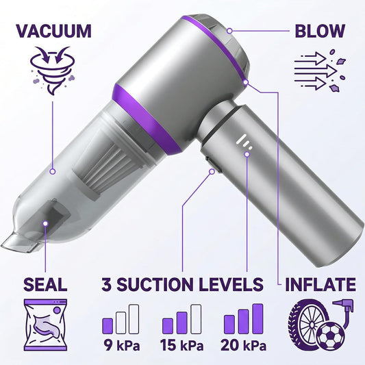 Car Vacuum Cleaner High Power, 20000Pa Portable Cordless Handheld Vacuum