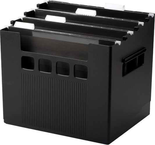 Pendaflex 43013 Desktop File w/Hanging Folders, Letter, Plastic, 12 3/4 x 10 x 11, Black
