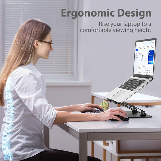Adjustable Laptop Stand for Desk, Metal Laptop Riser Holder