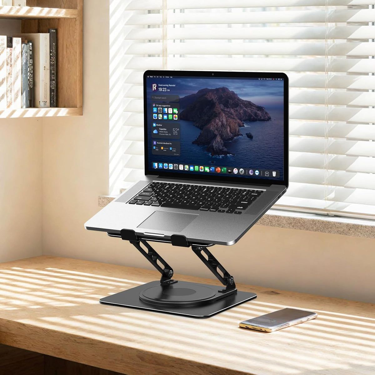 Adjustable Laptop Stand for Desk, Metal Laptop Riser Holder