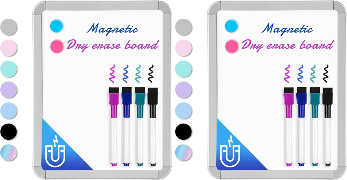 Small Dry Erase Whiteboard, 8.5 x 11 Inches White Board for Kids, Students, Fridge, Locker, Mini Dry Erase Board