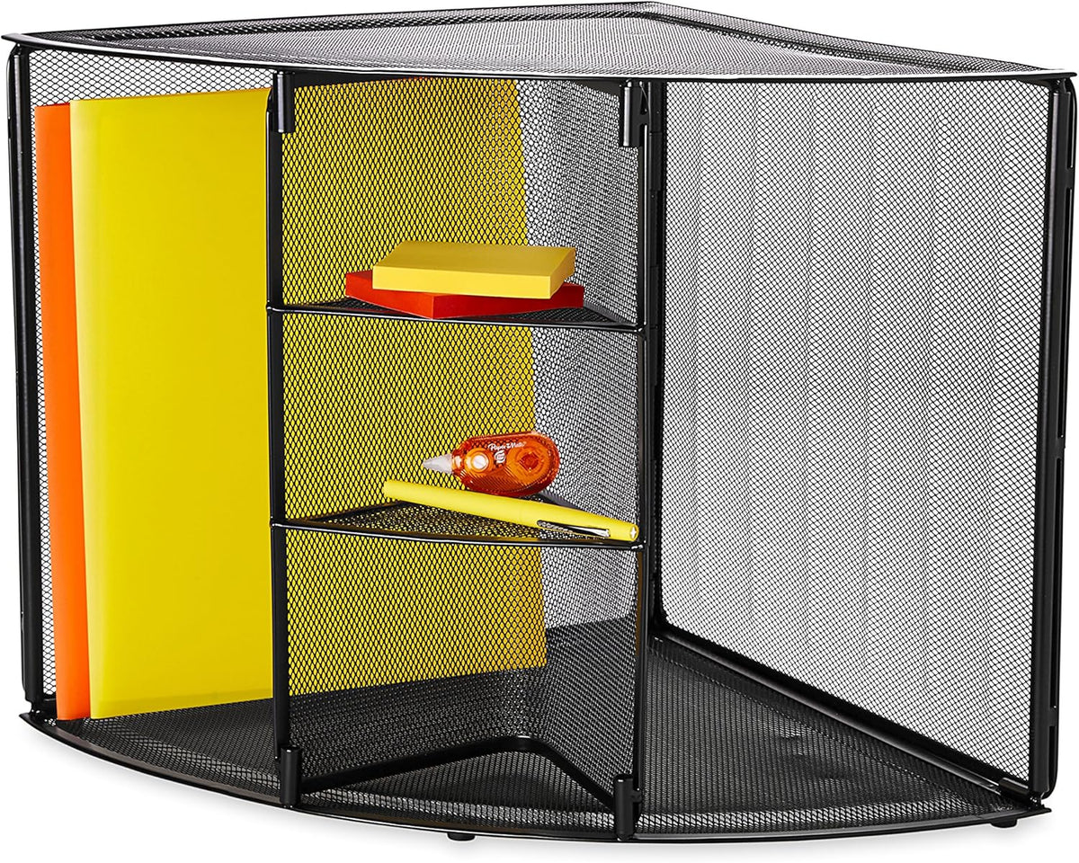 Mesh Collection Corner Desktop Shelf Black (62630)