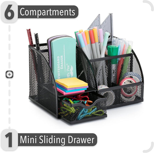 Mesh Desk Organizer, Black, Pen Holders Organizers