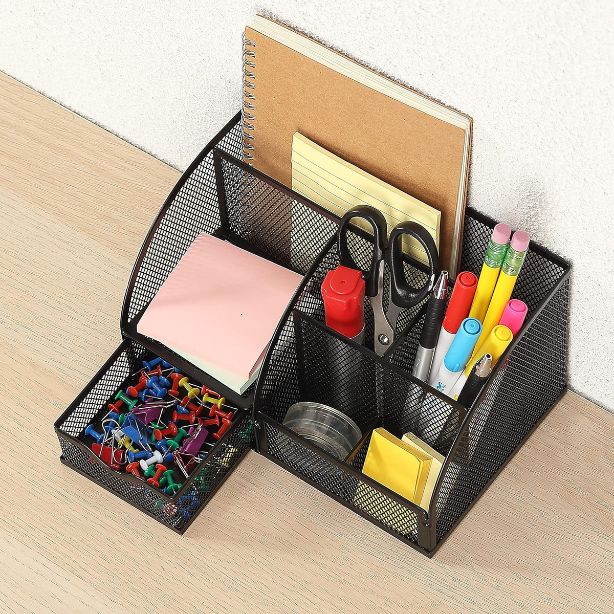 Mesh Desk Organizer, Black, Pen Holders Organizers