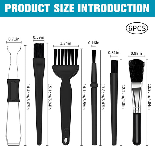 6PCS Keyboard Brush Cleaner Kit with Keycap Puller & Switch Puller, PP Handle Nylon Small Space Dust Removal Anti Static Brush for Computer Keyboard Electrical Appliance Seam Motherboard Camera