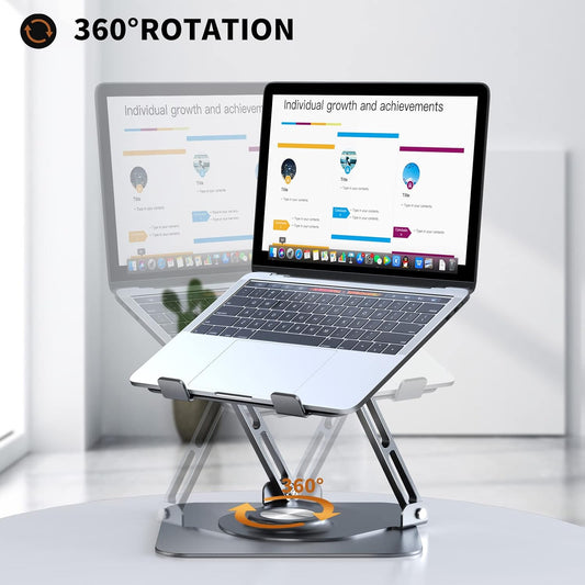 Laptop Stand for desk(360°Rotating),Aluminum laptop Riser for 10-16"Laptops