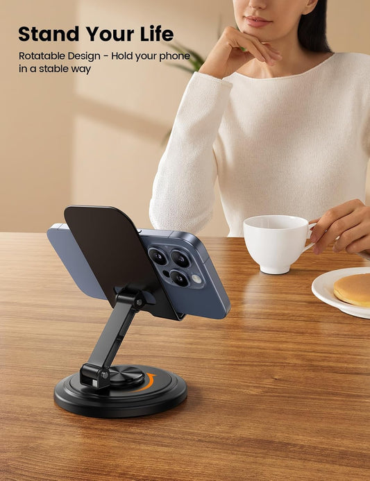 360° Rotation Cell Phone Stand for Desk, Sturdy Phone Holder
