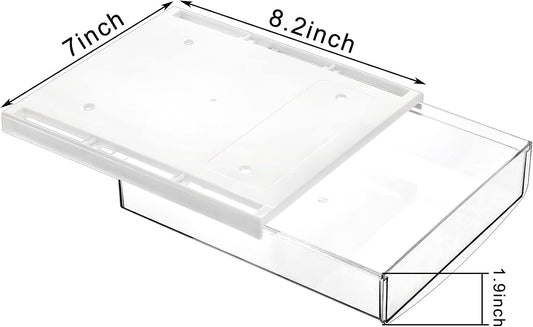 3 Pack Under Desk Drawer, Self-Adhesive Slide Out Organizer Tray, Plastic Stick On Table Hidden Attachable Drawer Tray for Office Home School Kitchen