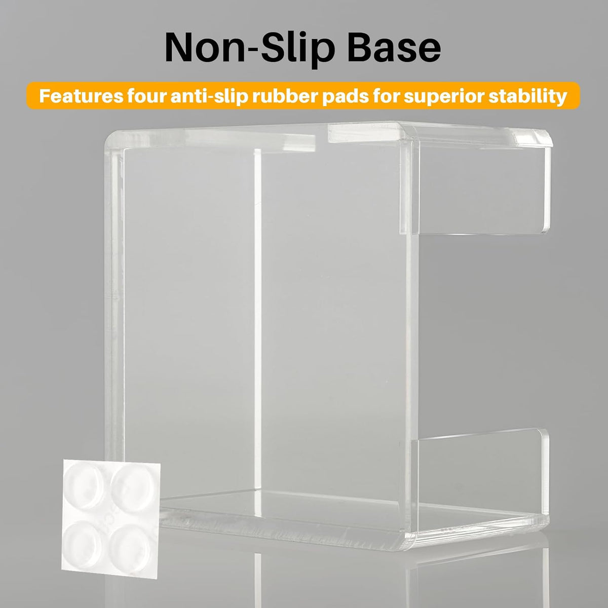 Acrylic Sticky Note Holder, 4x6 Inch Clear Dual Notepad Holder Dispenser with Triple Openings Non-Slip Rubber, Sticky Note Dispenser Memo Holder Case for Desk Office School Supplies(No Pads)