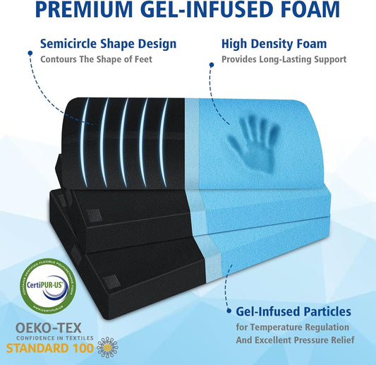 Adjustable Foot Rest Under Desk at Work, Foot Stool with Gel Foam