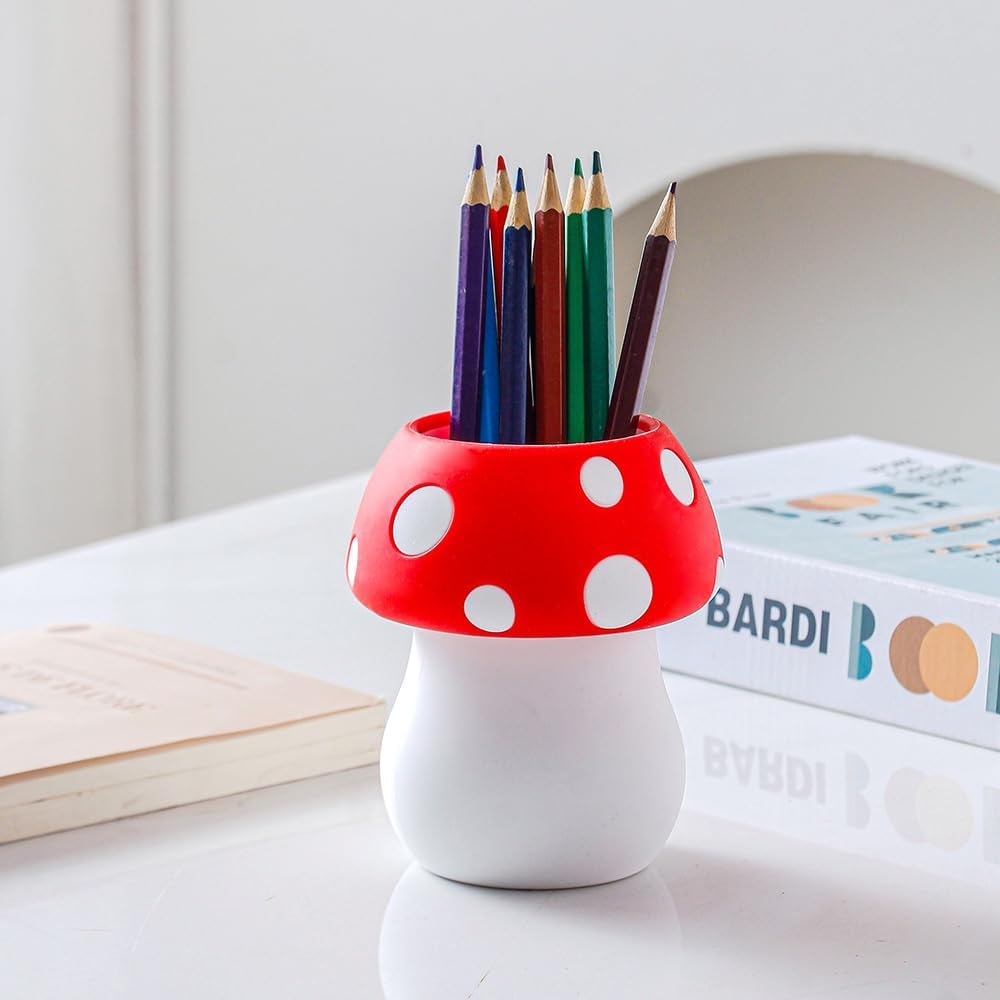Silicone Pen Holder Cactus Cute Pencil Holder Cup Pot for Desk for Kids Office Decor Desk Organizer Makeup brush Holder Toothbrush Holder (Green)