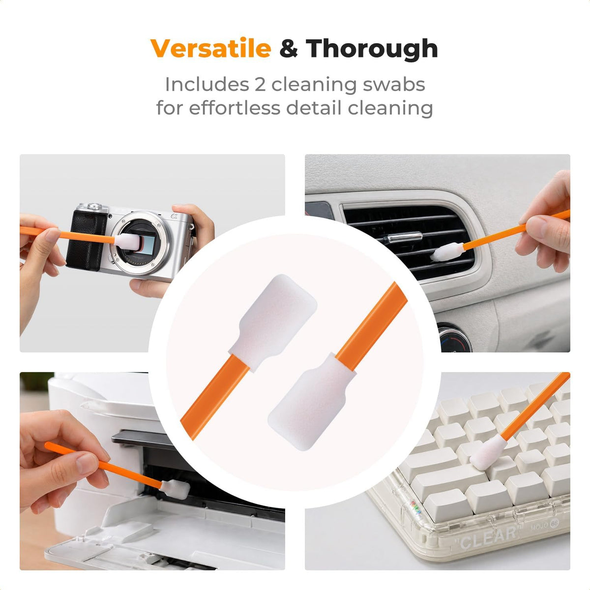 6-in-1 Keyboard Cleaning Brush Kit for Camera, Lens, PC,Black