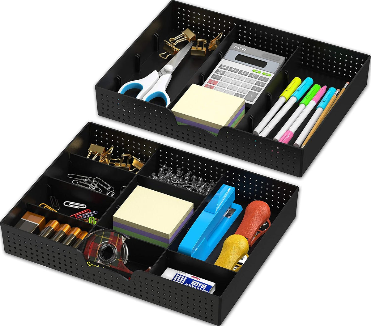 Drawer Organizer Tray, 9 Adjustable Compartments, Clear