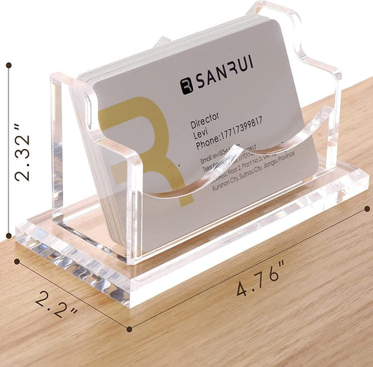 Acrylic Business Card Holder, Clear Desk Card Display Stand 1 Slot