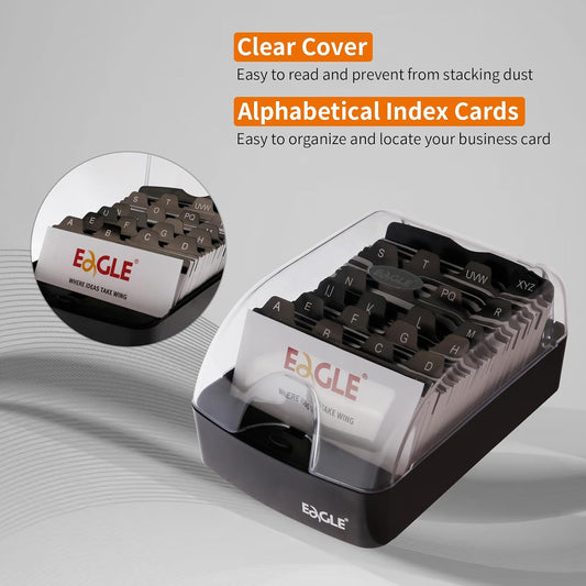 Business Card Box, Push-Button,Storage up to 350 Cards