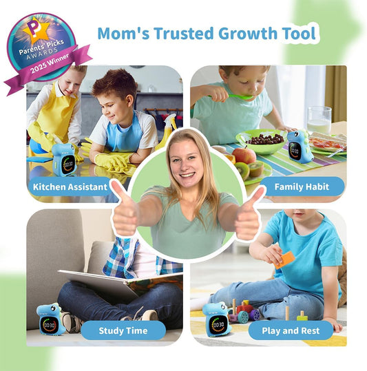Visual Timer for Kids, Blue Dinosaur Digital Toddler Timer Visual Countdown