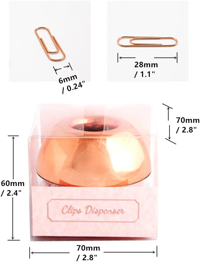 Rainbow Paper Clips Holder Medium Holographic Paper Clip Dispenser