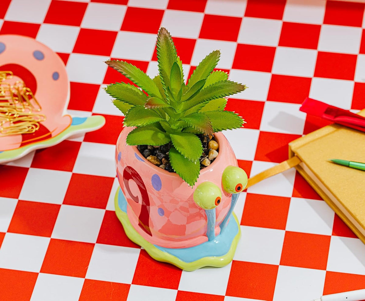 Nickelodeon Spongebob Squarepants Gary Mini Planter with Artificial Succulent