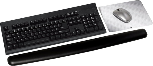 WR340LE Gel Thin Wrist Rest, Extended Length, Black Leatherette