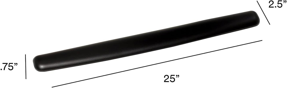 WR340LE Gel Thin Wrist Rest, Extended Length, Black Leatherette