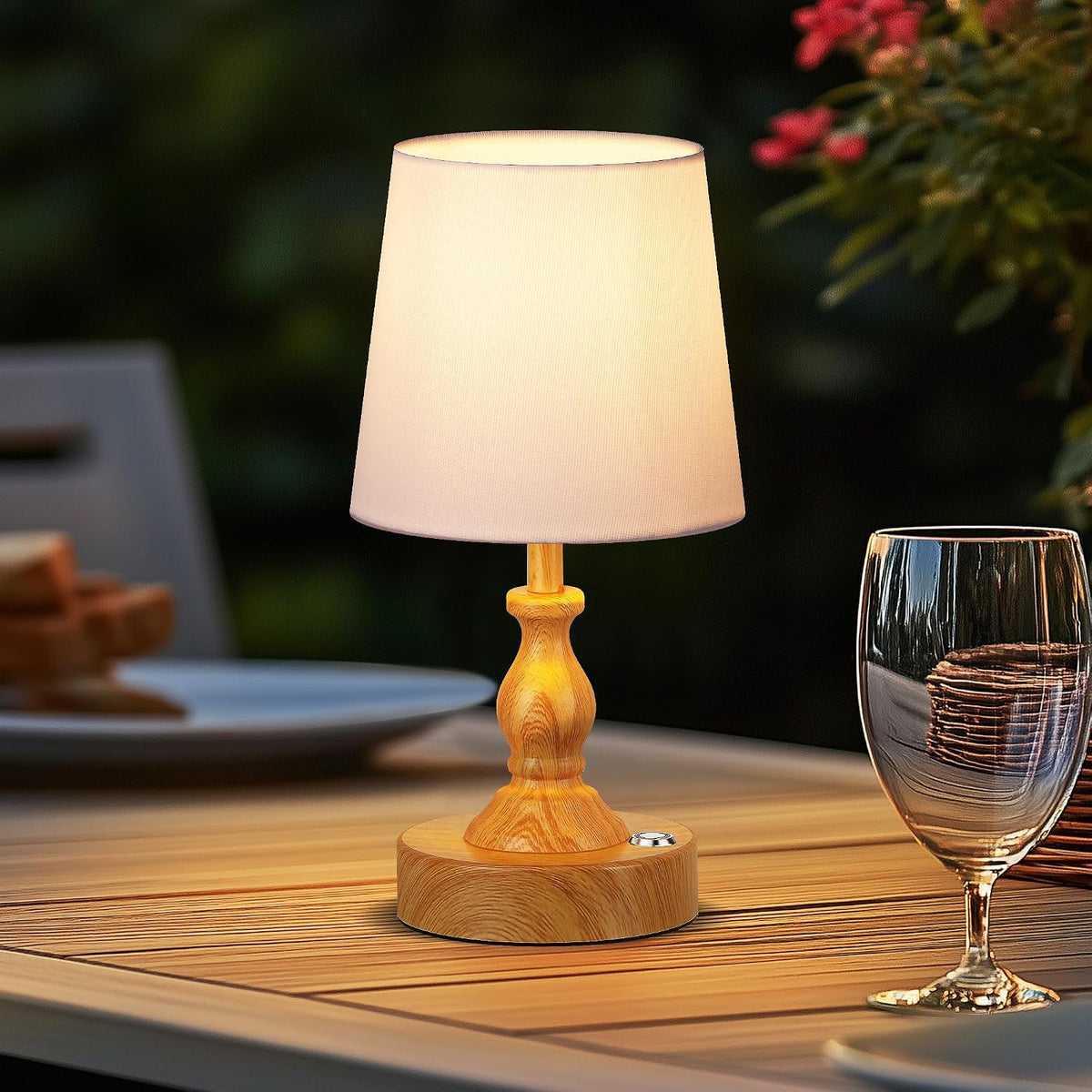 Mini Cordless LED Table Lamp, 5200mAh Rechargeable Battery Operated Lamp, 3-Level Brightness, Touch Dimmable Desk Lamp, Bedside Night Light for Patio Camping Restaurant Home, Antique Brass