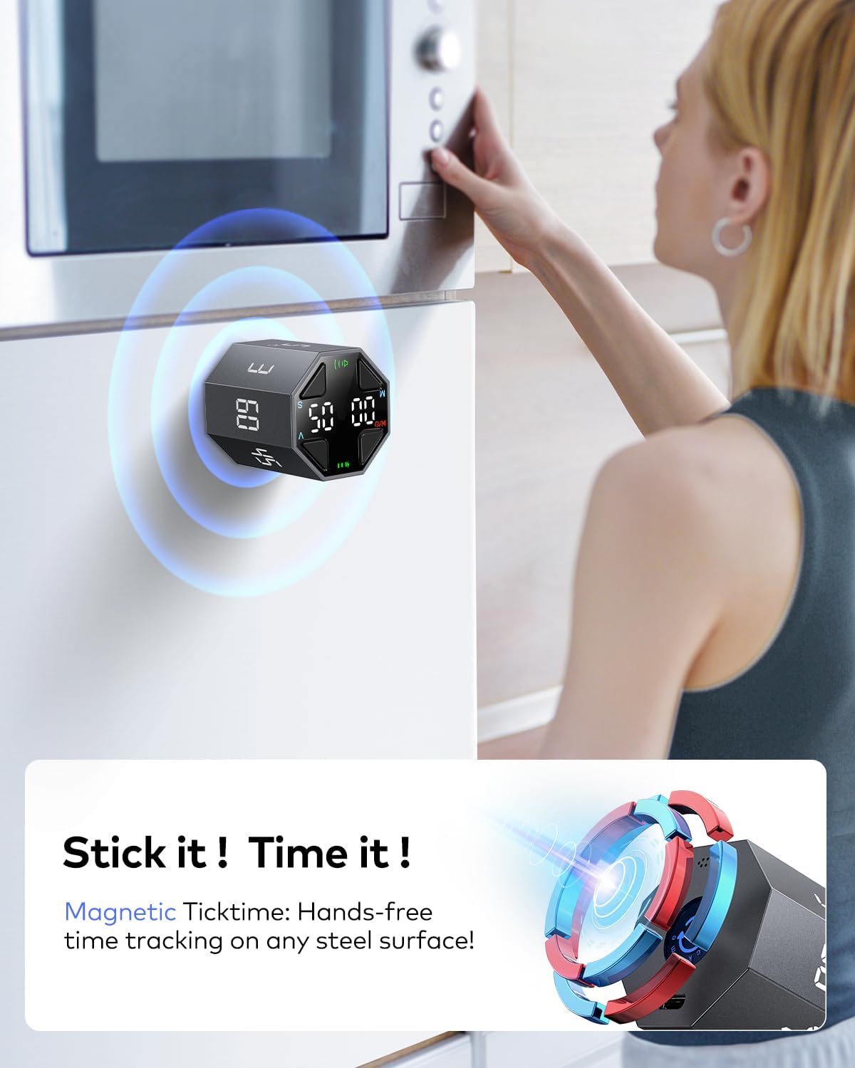 T8 Pomodoro Timer Cube for Focus, Study, Work, Task, ADHD, Kitchen