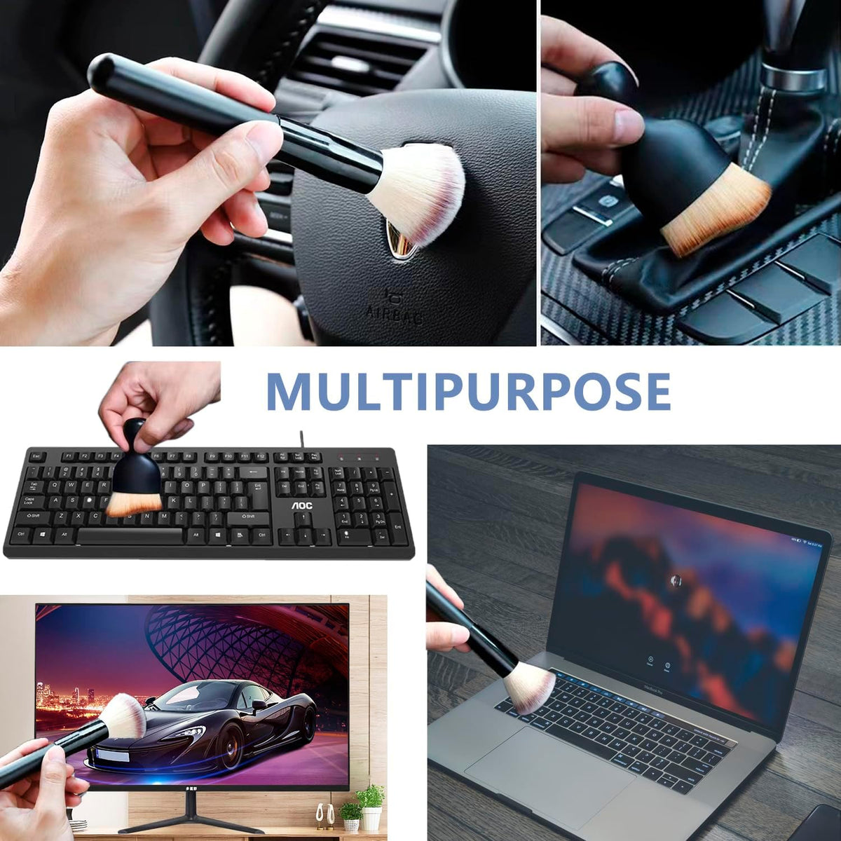 3 Pack Microfiber Duster, Small Dust Brushes, Feather Duster, Soft Fibers, Efficient Dust Removal, Cleaning Tool Perfect for Computers, Keyboards, Car Interior, Photo Frames, Digital Devices