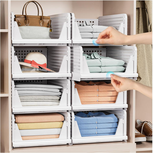 caktraie Stackable Closet Storage Basket - Stackable Storage Bins