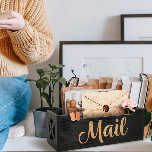 Wooden Mail Organizer Countertop