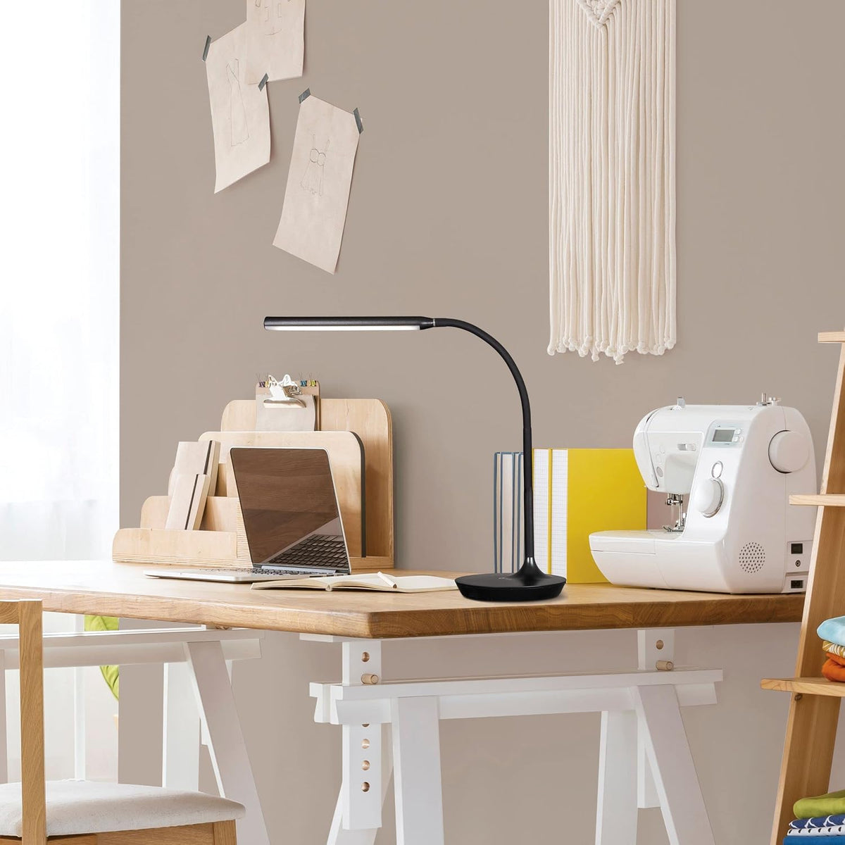 Extended Reach LED Desk Lamp, White
