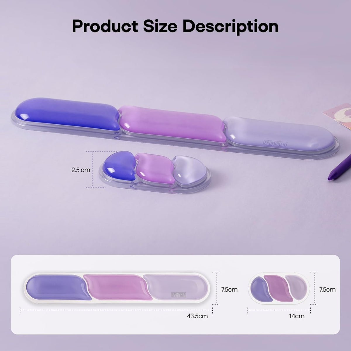 CloudGel Wrist Rest for Keyboard and Mouse, 2 Pieces