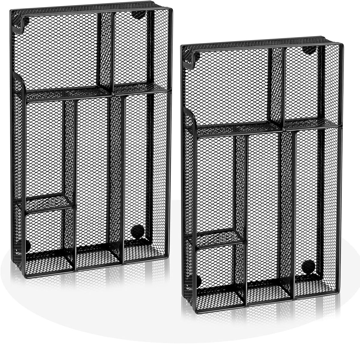 Desk Drawer Organizer, Office Drawer Divider Organizer Tray with 6 Compartments, Metal Mesh Desktop Organization and Accessories for Stationery Makeup Kitchen Toolroom School &Office, 12.6x8.27x1.6 in