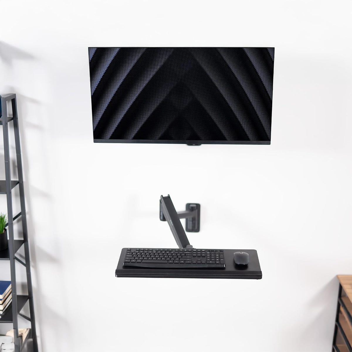 Black Pneumatic Arm Clamp-on 24 x 10 in Keyboard Tray, MOUNT-KB35CP