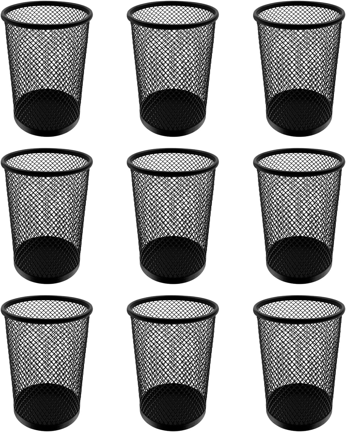 Desk Pencil Pen Holder, Wire Mesh Pen Cup Holder for Desk Organizer and Office Desk Accessories (3 Pack)