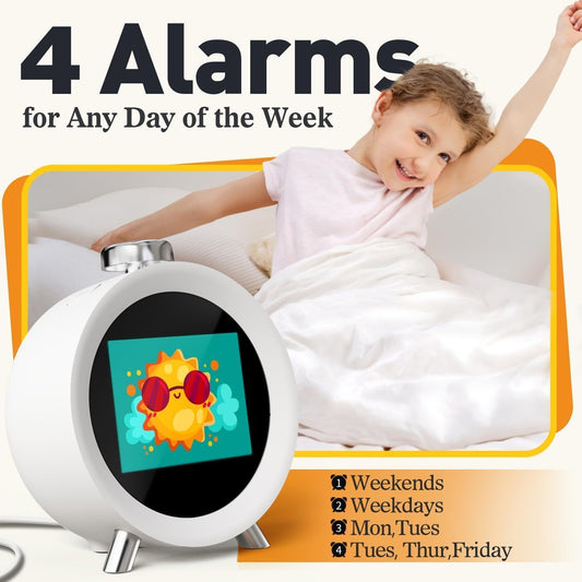 Alarm Clocks for Bedrooms, 2.8" Color Display, 4 Alarms Easy to Set
