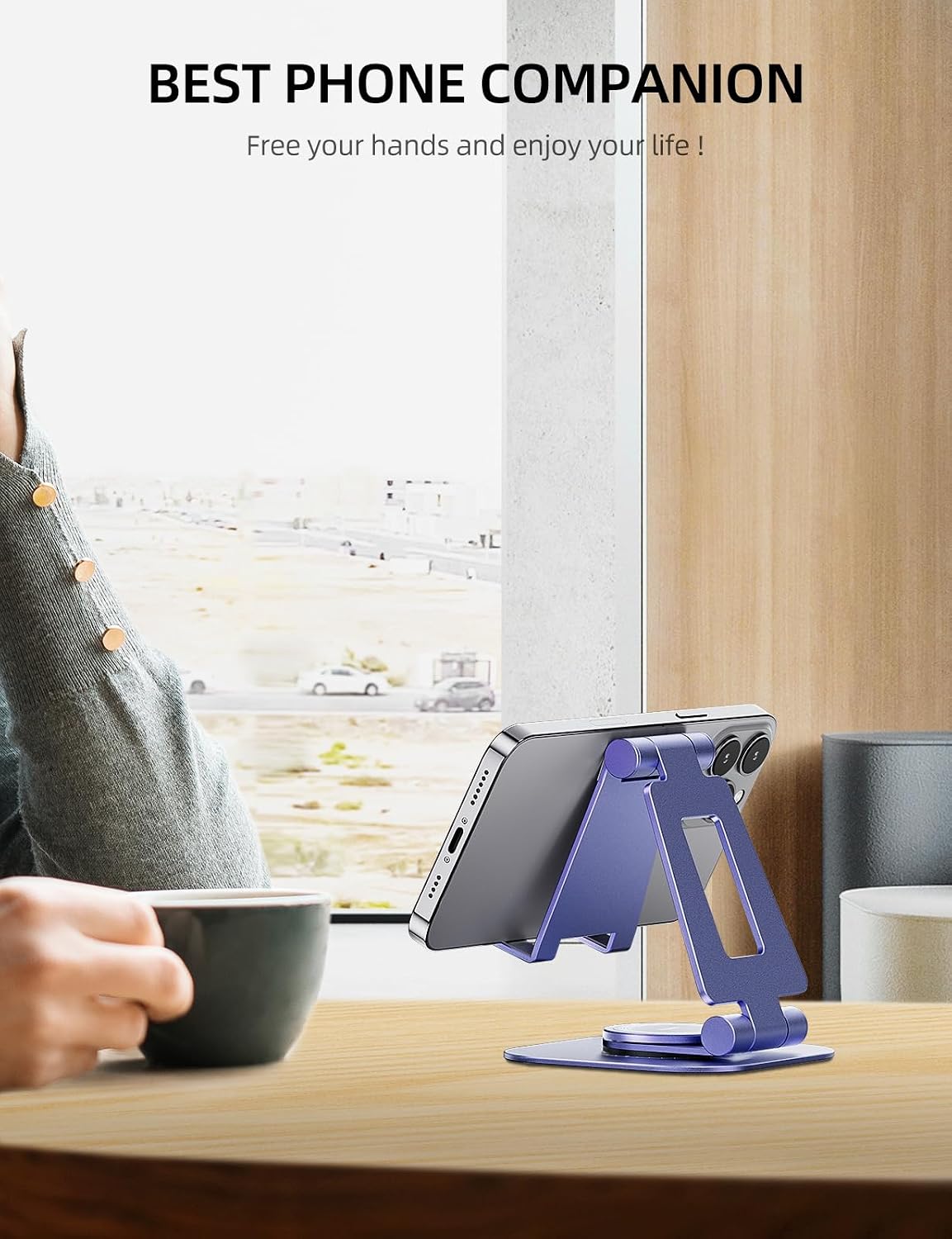 360° Rotating Multi-Angle Adjustable Phone Stand, Charging-Friendly