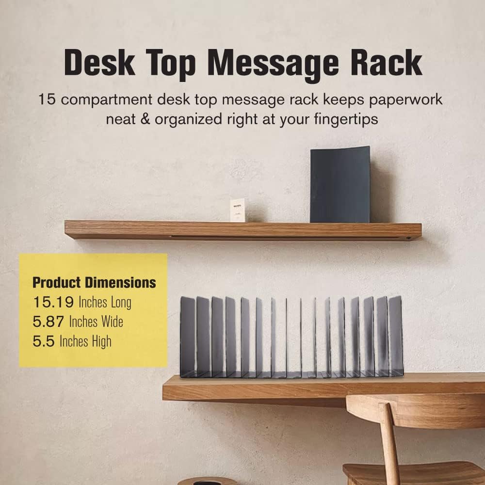 STEELMASTER Desk File Organizer | 15 Compartments | Scratch & Chip-Resistant Finish | Durable Steel Construction | Vertical File Organizer